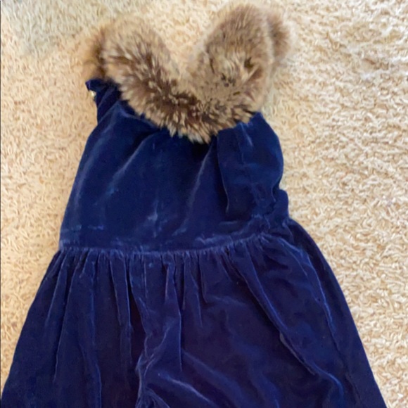 Velvet Faux Fur Wide Leg Romper 